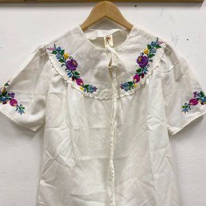 Vintage hand embroidered Hungarian blouse